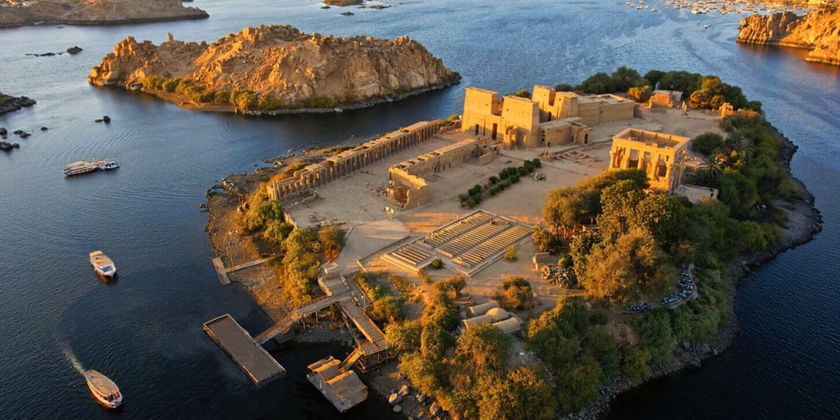 Philae Temple Island De Puis Le Haut